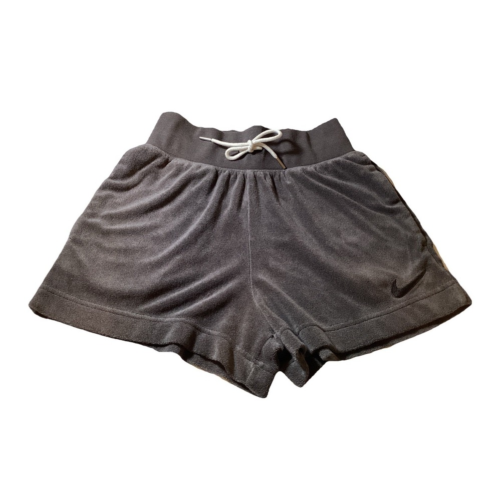 Nike Women's 2" Athletic Shorts Gray XS Terry Pockets Elastic Waist Drawstring